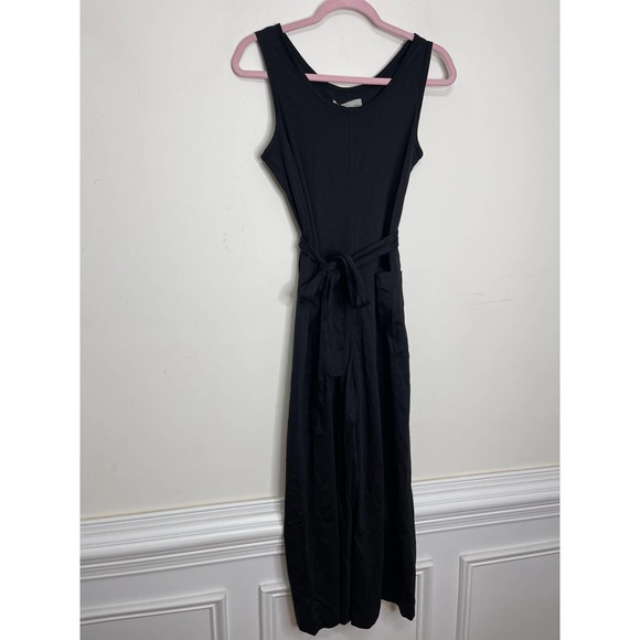 Everlane The Luxe Cotton Jumpsuit Black Size XS Sleeveless Straight Leg Casual - Picture 7 of 8